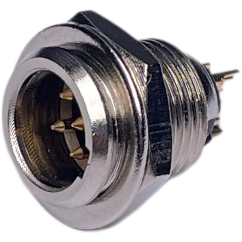 CESS 5-Pin Mini XLR Socket, Mini XLR Connector, Screw and Nut Panel Mount, Solder Type, Nickel-Plated Base and Housing, Gold-Plated Pins, 4 Pack - Image 3